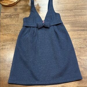 Manoush Mini Dress Navy blue Sparkles, Bow, Pockets size 6
